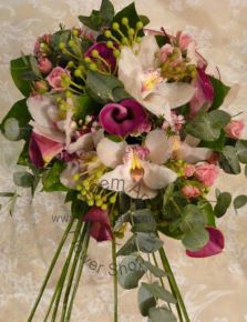 Wedding Bouquet of Cymbidium and Zantedeschia - CODE 7108